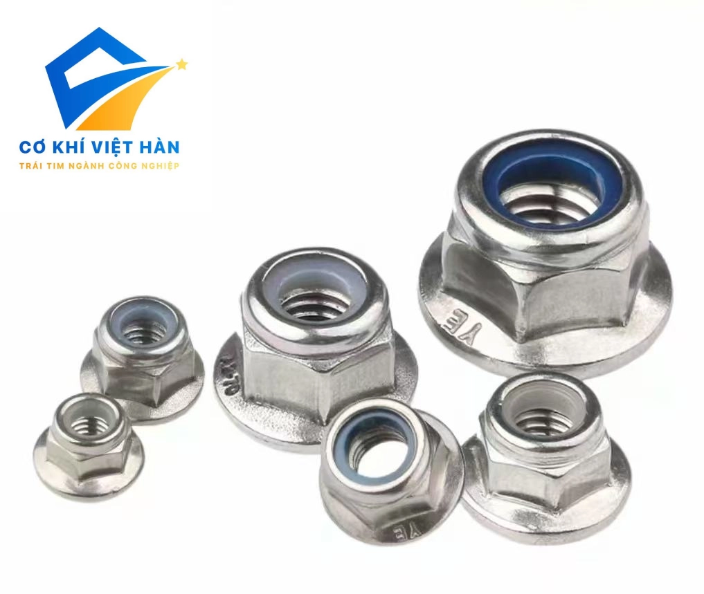 Ê cu khóa nhựa liền long đen tiêu chuẩn DIN 6926