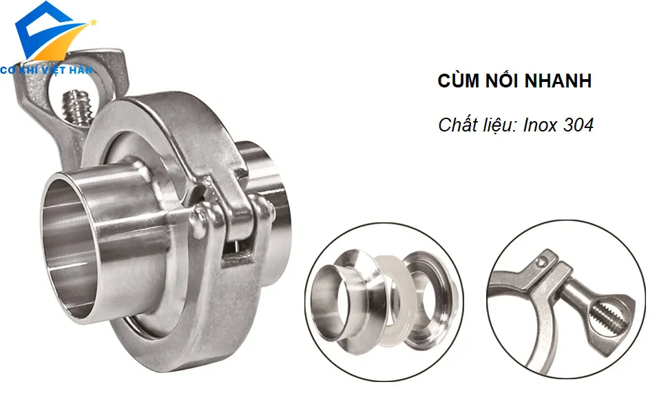 Clamp Inox – Cùm Nối Nhanh Inox (Sanitary Tri-Clamp)